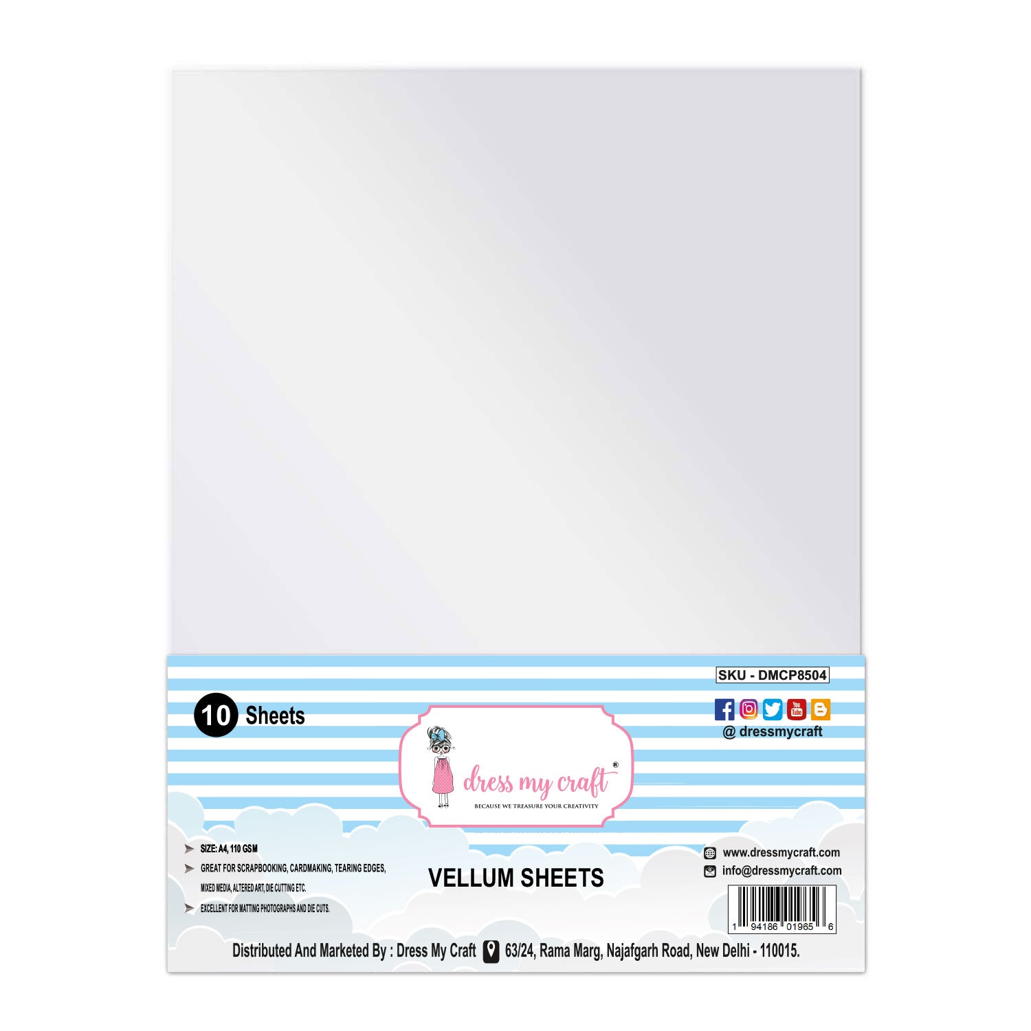 White Vellum Sheets -A4 - 110 GSM