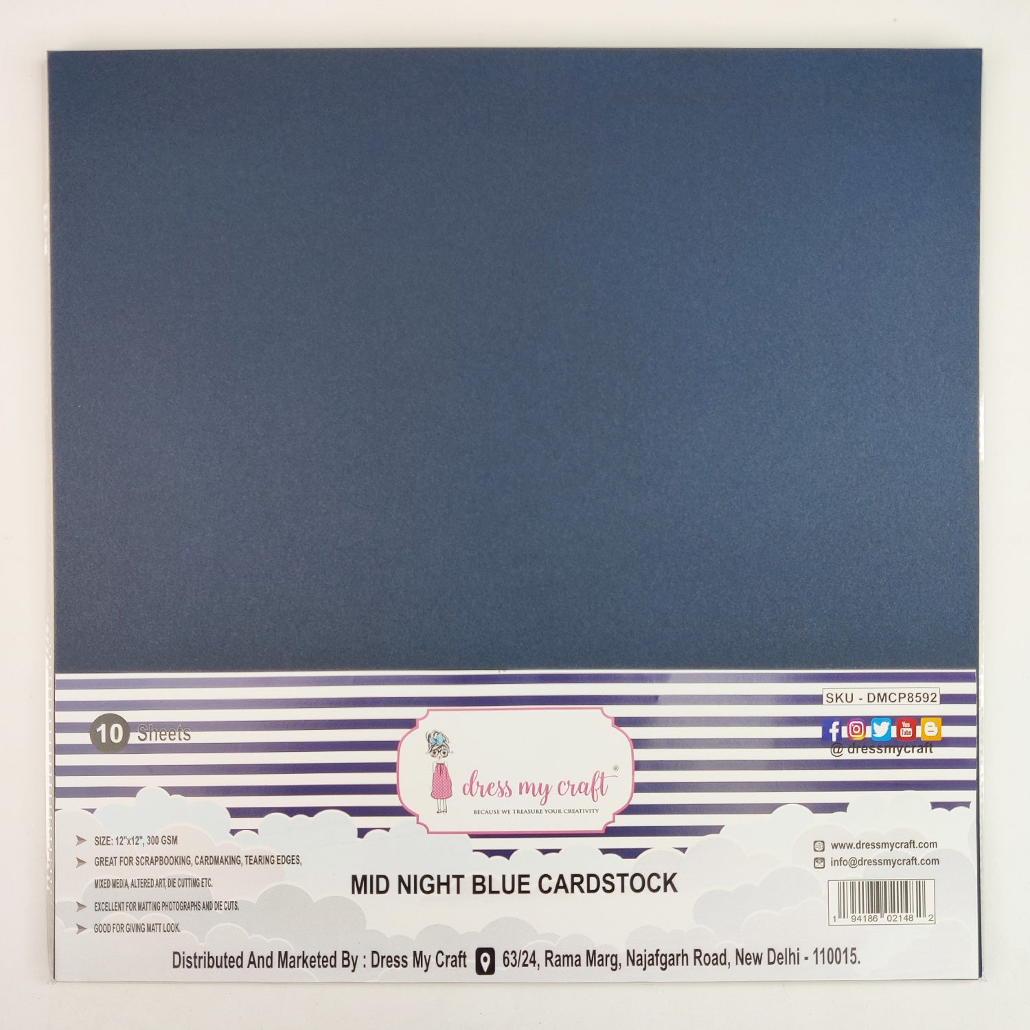 Mid night blue - 12" x 12" (Pack of 10 Sheets)