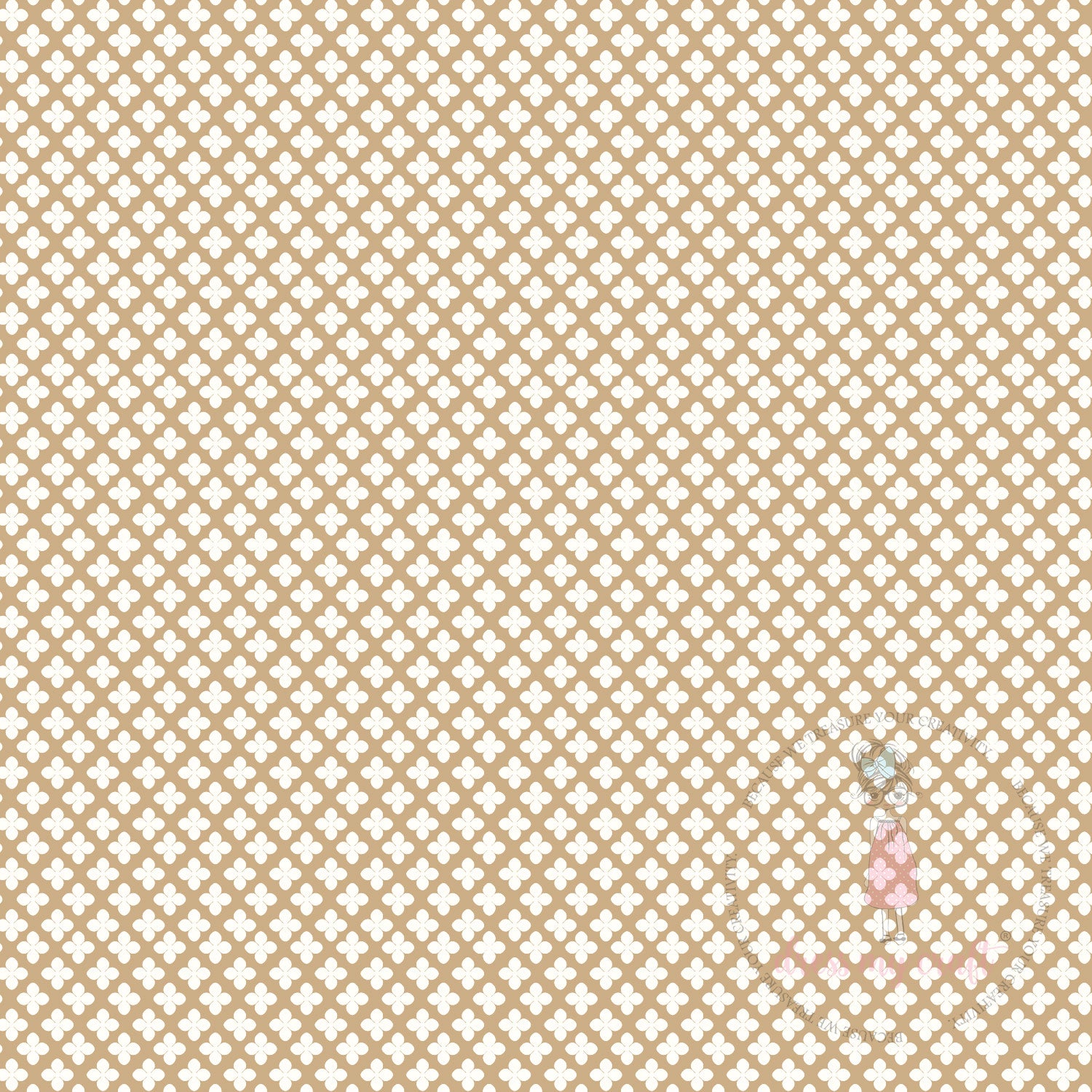 Baby Brown Flowers Pack Of 10 - 12" x 12" Loose Sheets