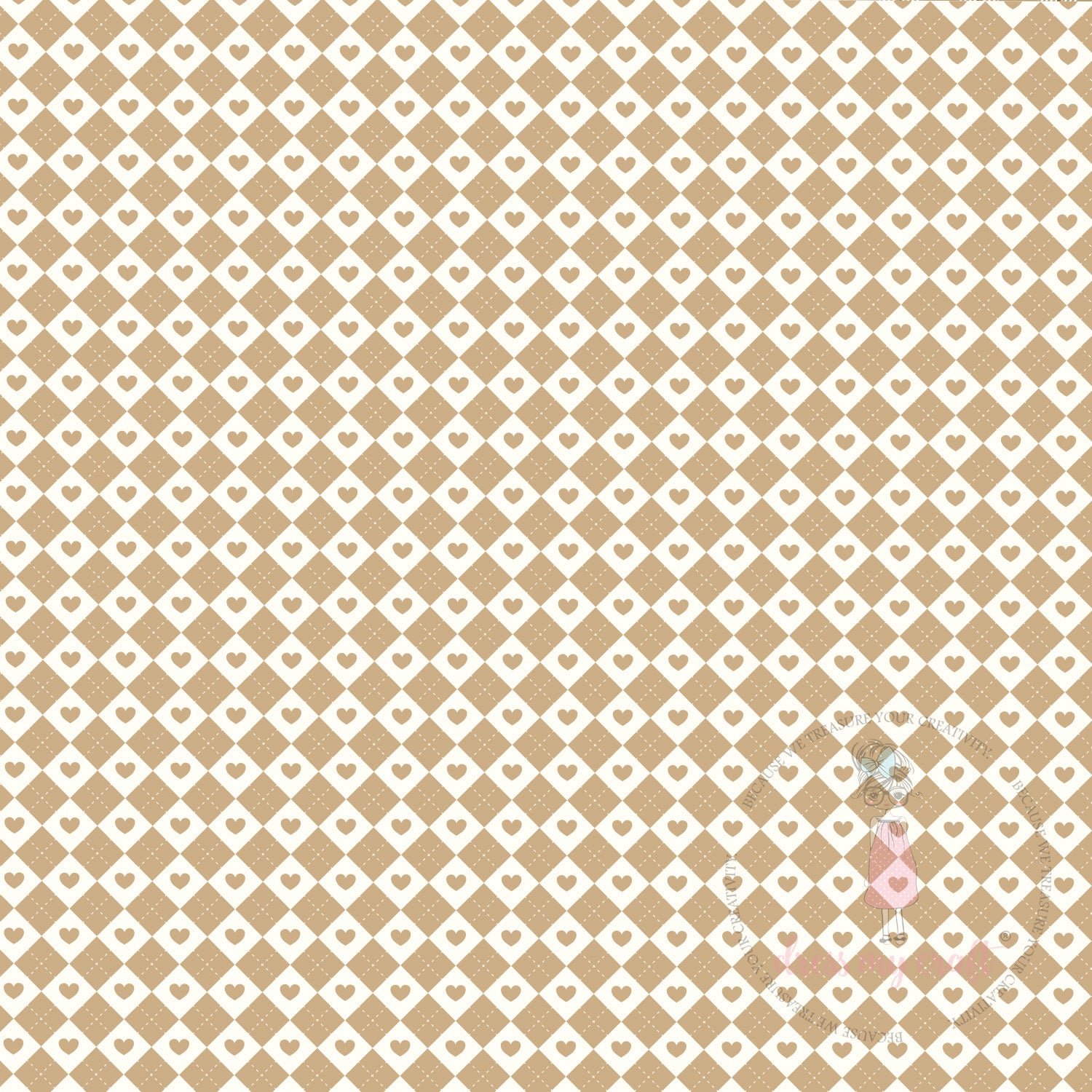 Baby Brown Love Grid Pack Of 10 - 12" x 12" Loose Sheets