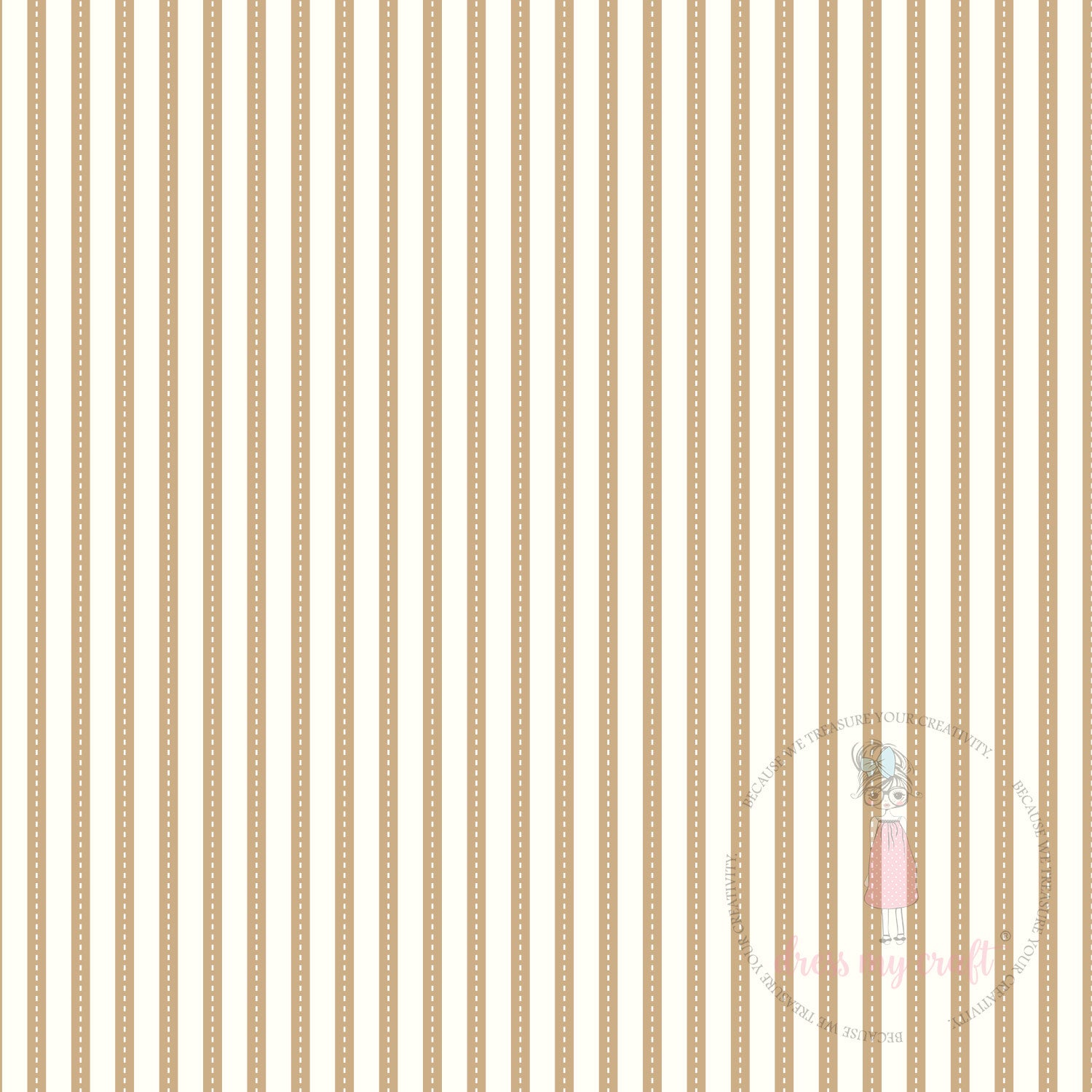 Baby Brown Ribbon Lines Pack Of 10 - 12" x 12" Loose Sheets