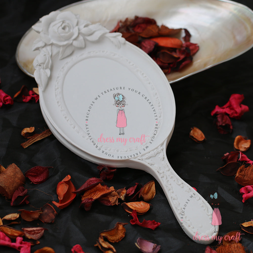 Resin Carved Hand Mirror