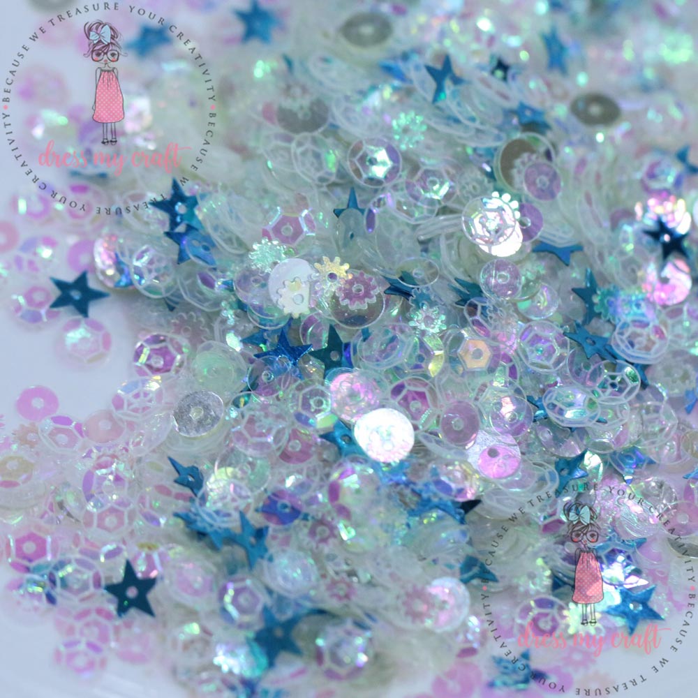 Crystal Blue Sequins - 8 gm