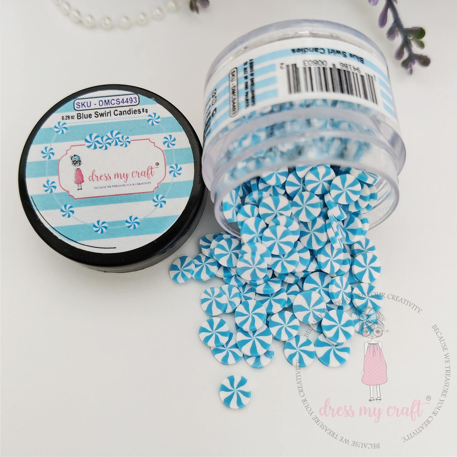 Blue Swirl Candies Shaker Slices