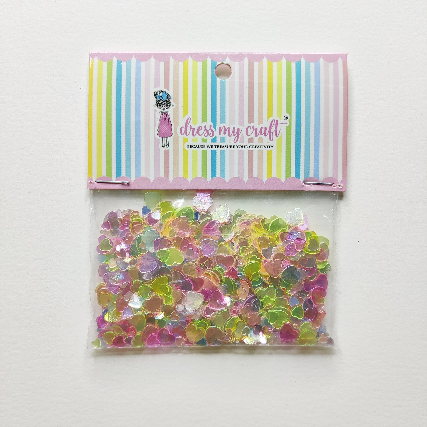 Rainbow Heart Sequins - 8gm