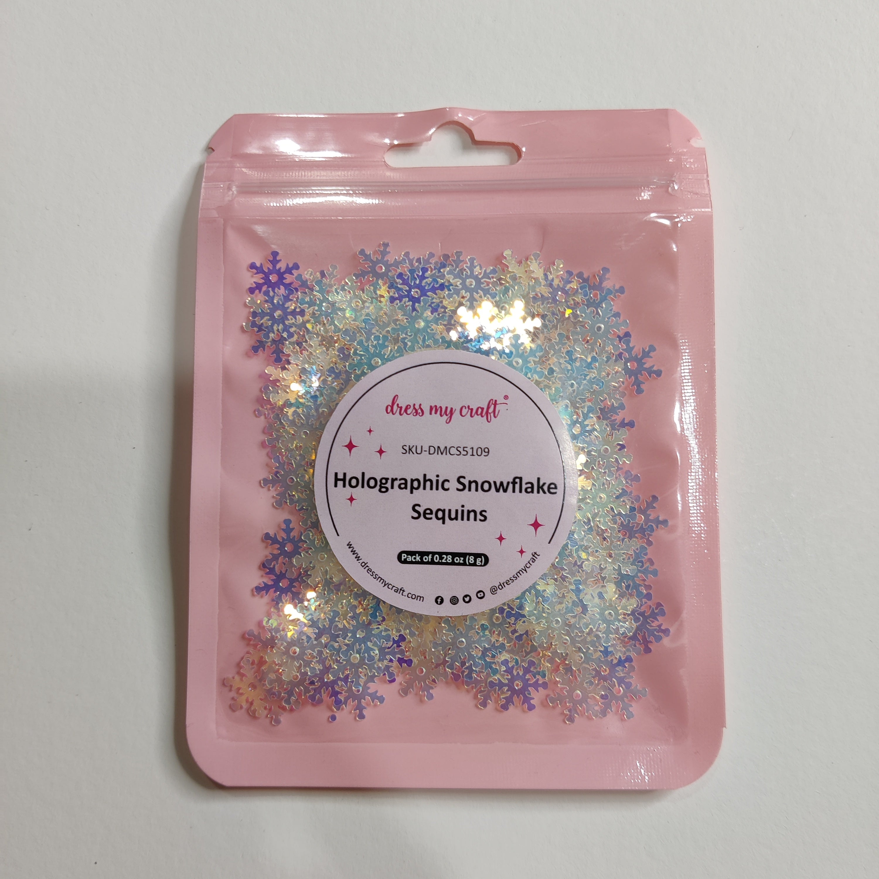 Holographic Snowflake Sequins - 8gm
