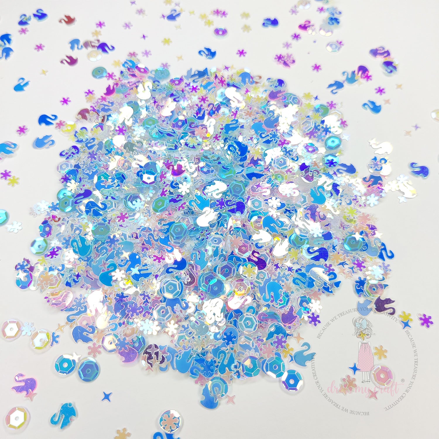 Shining Swan Mix Sequins Blue - 8gm