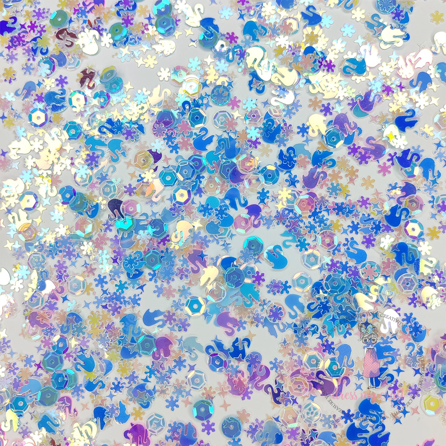 Shining Swan Mix Sequins Blue - 8gm