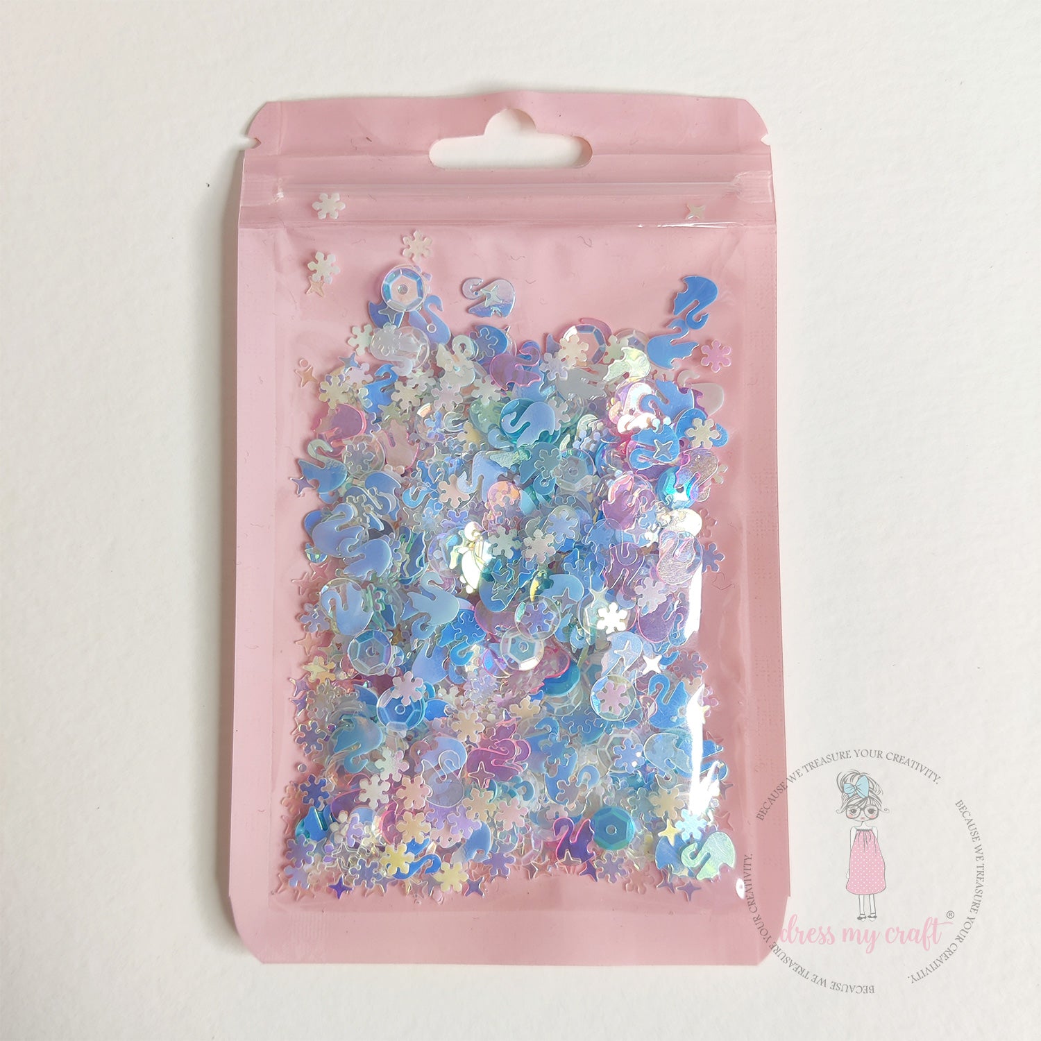Shining Swan Mix Sequins Blue - 8gm