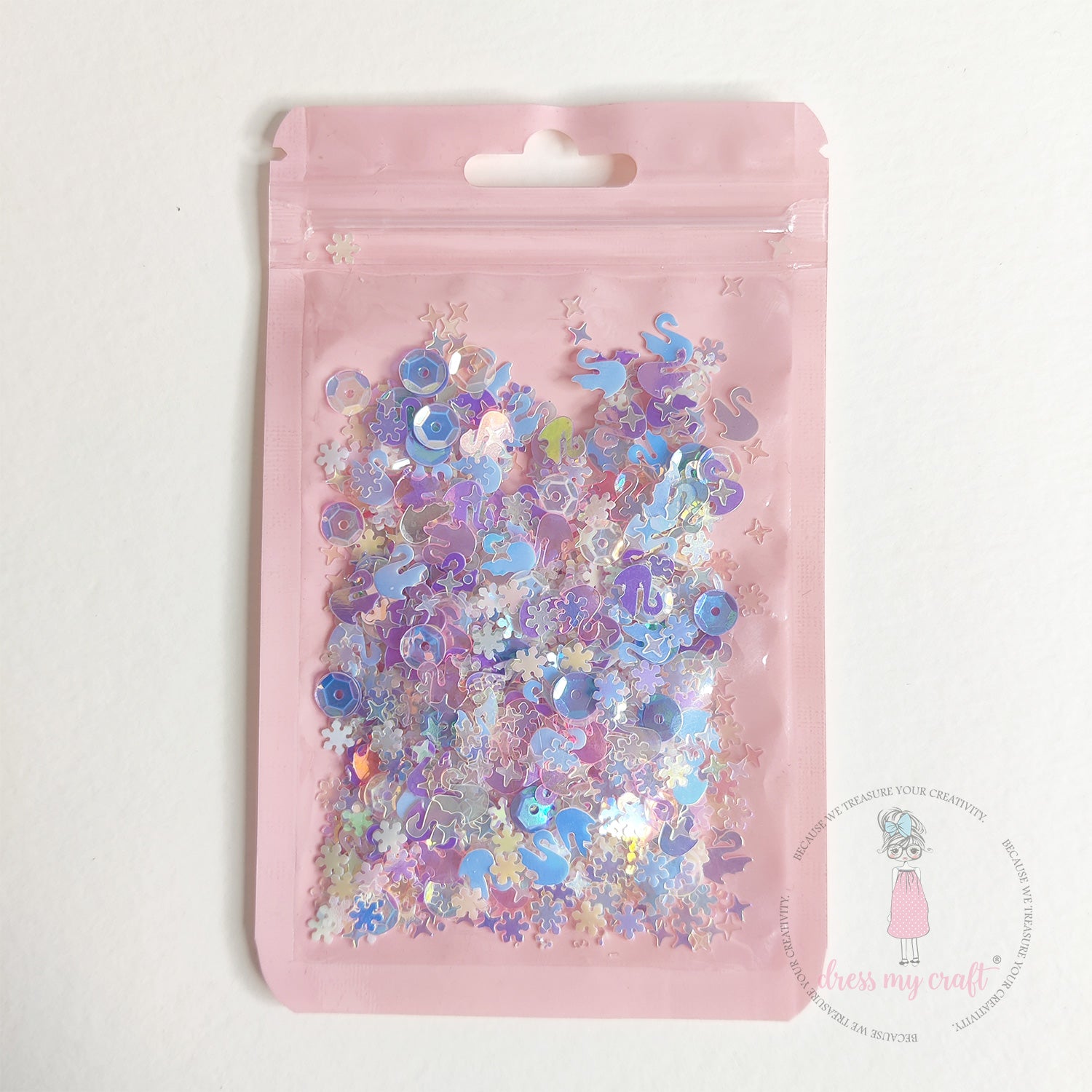 Shining Swan Mix Sequins Purple - 8gm