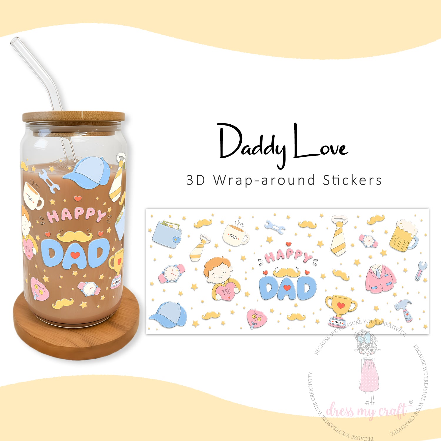 Stick N Peel Stickers-Daddy Love
