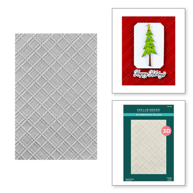 Argyle Plaid 3D Embossing Folder from the Home for the Holidays Collection