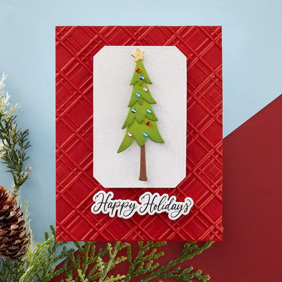 Argyle Plaid 3D Embossing Folder from the Home for the Holidays Collection