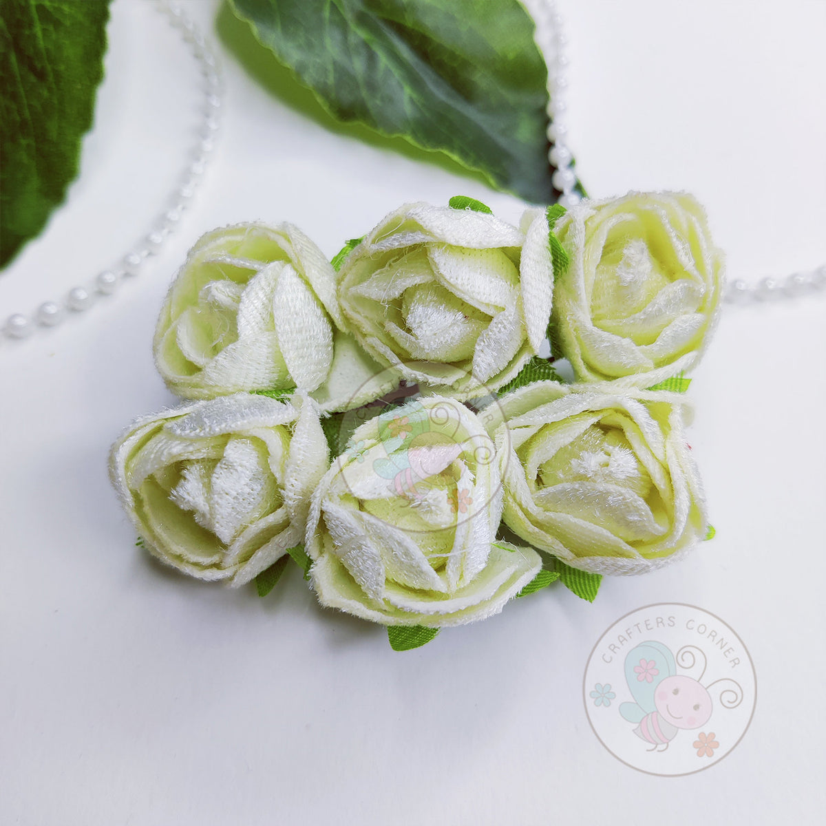 Fabric Roses - Ivory β CRAFTERS CORNER