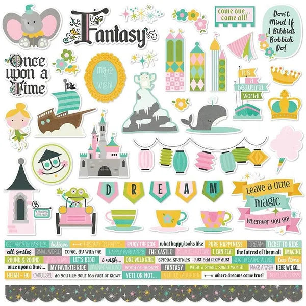 Say Cheese Fantasy At The Park Cardstock Stickers 12"X12" Combo