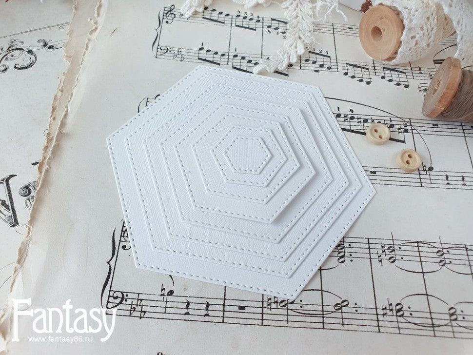 Fantasy Die-Cutting Knife "Hexagon with Stitch 1484"