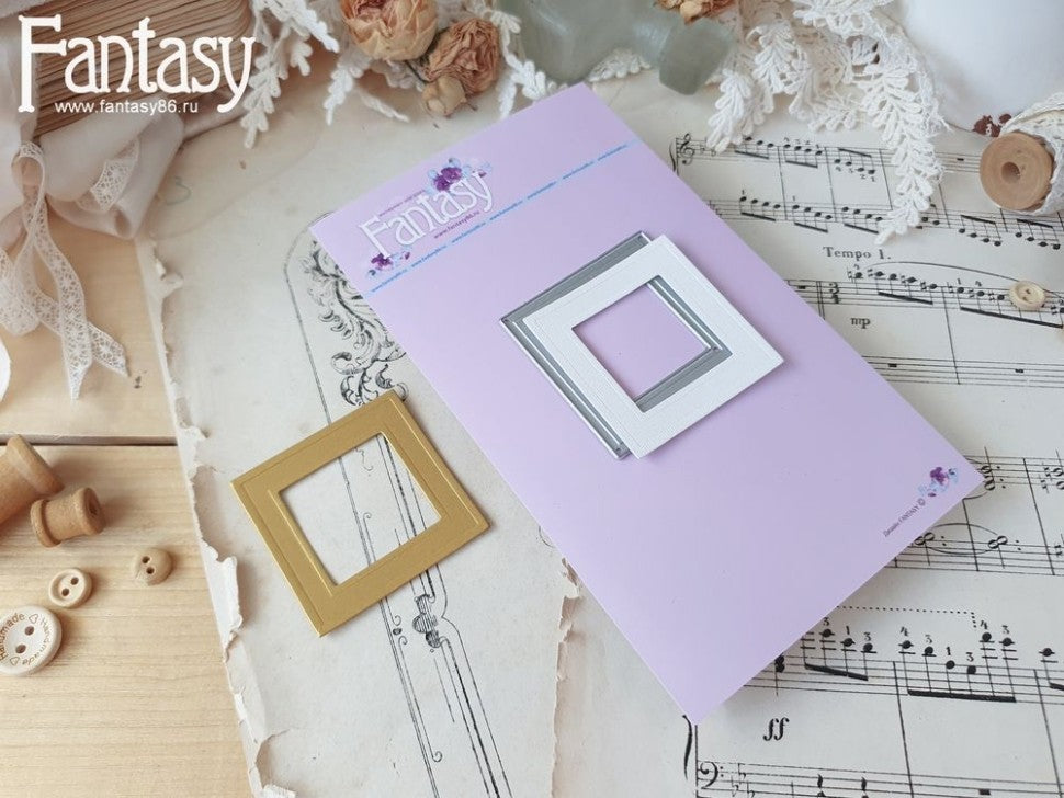 Fantasy Die Cutter "Square Frame with Embossing 1496"