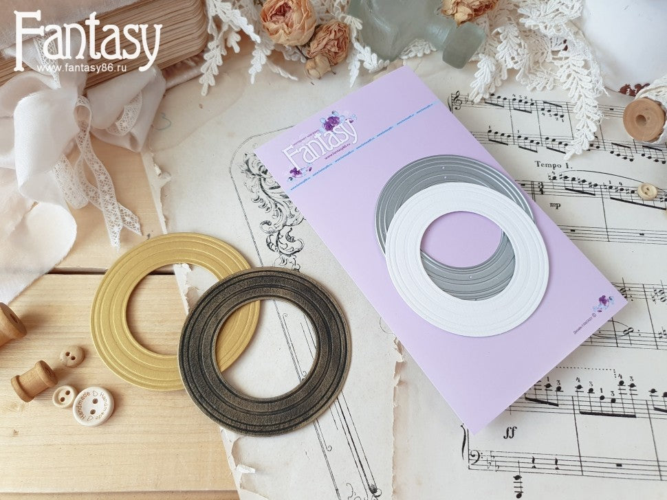 Fantasy die cutter "Frame circle with embossing 1514"