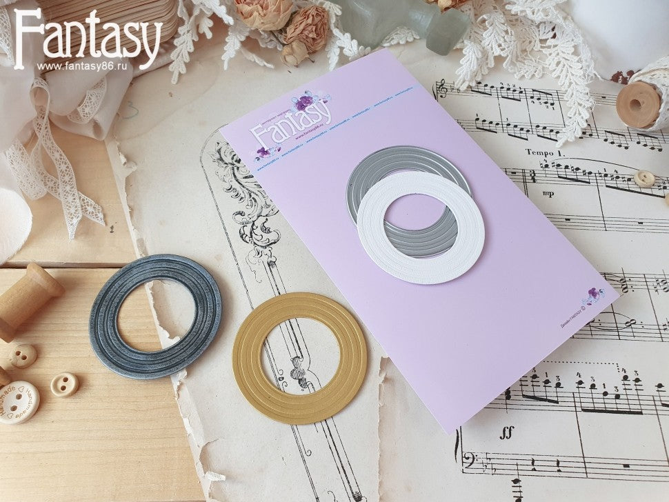 Fantasy die cutter "Frame circle with embossing 1516"