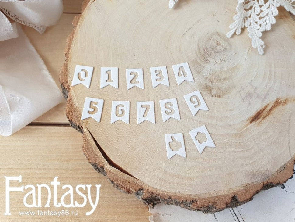 Fantasy Cutting Dies "Numbers Flags 1614" size 7.6*3.2 cm