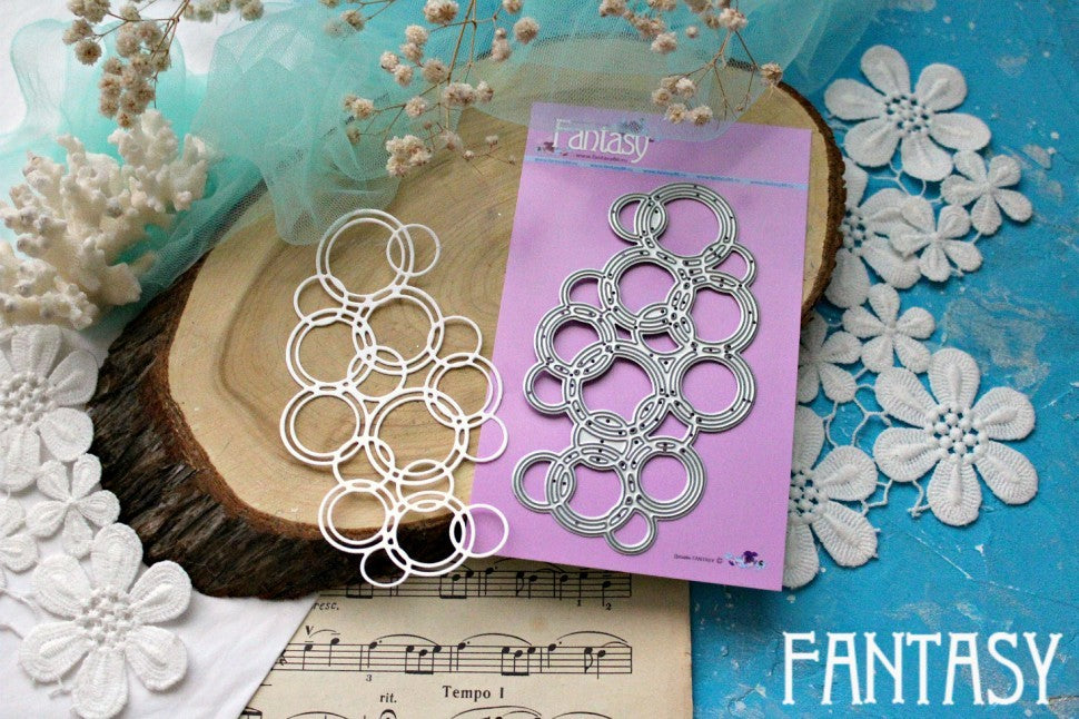 Die cutter Fantasy frame "Double circles" size 12*6.5 cm