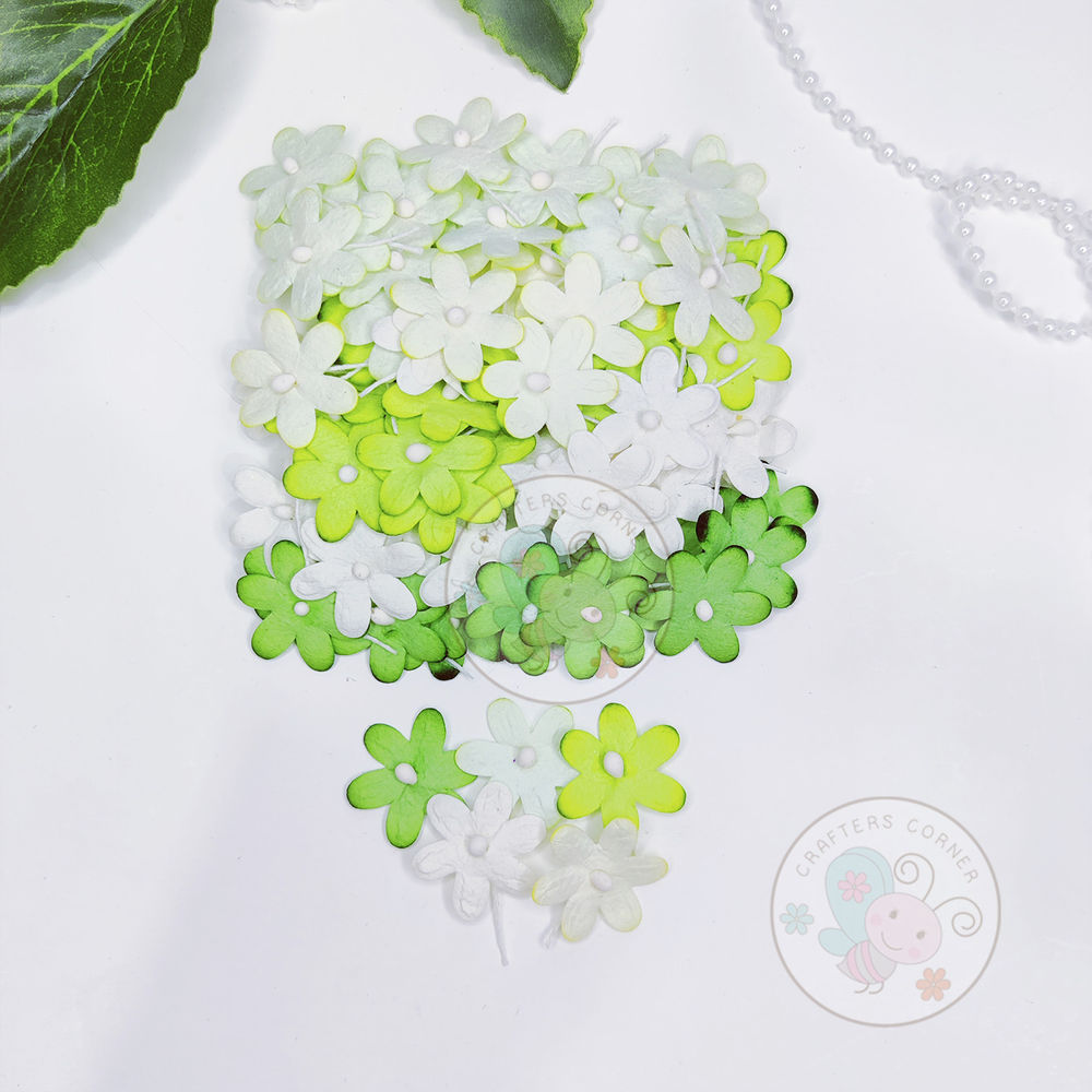 Flat Flowers With Pollens - Green Family