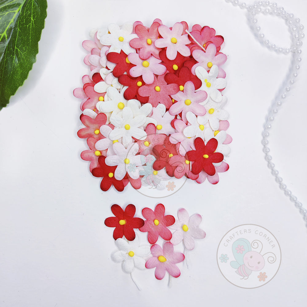 Flat Flowers With Pollens - Red Family