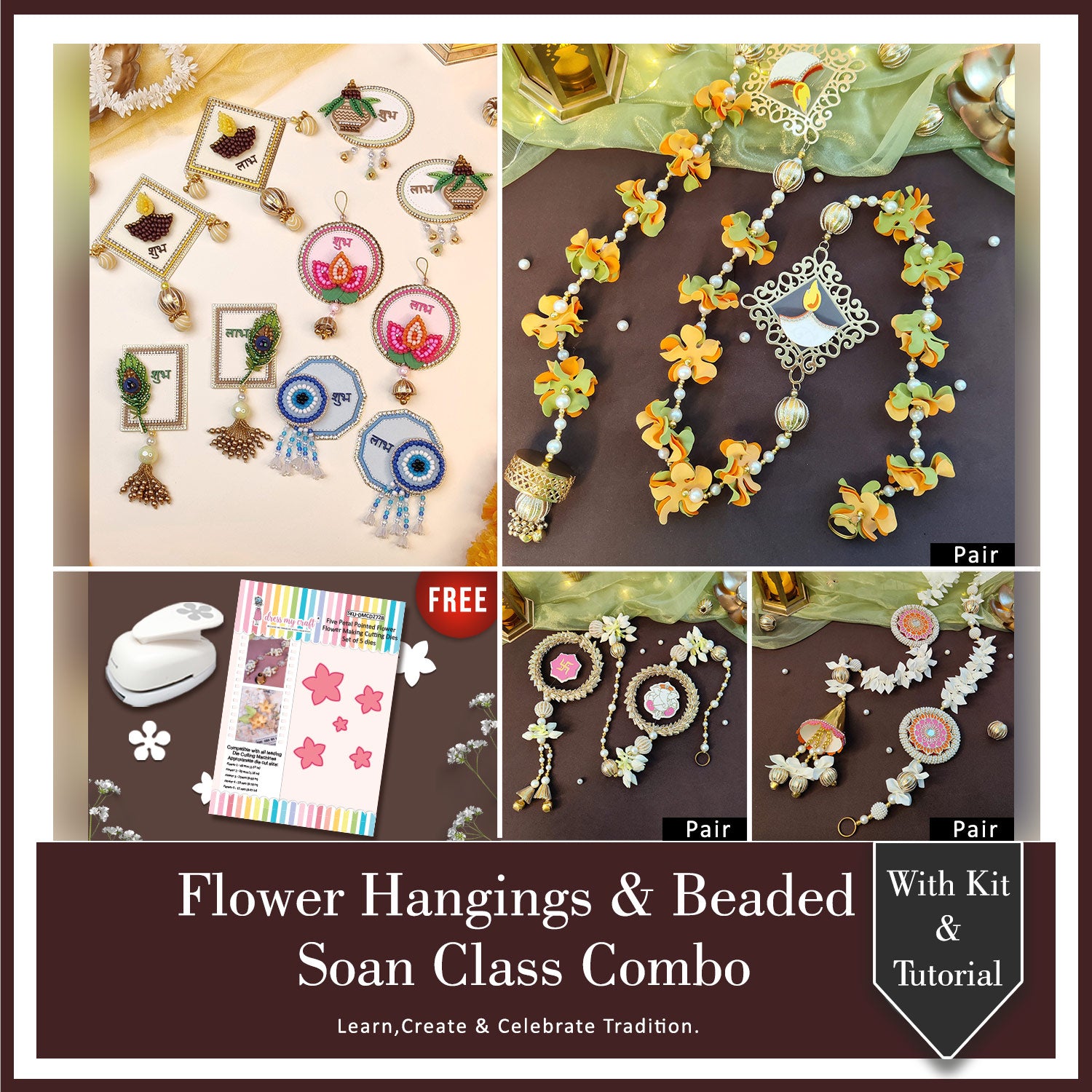 Flower Hanging & Beaded Soan Combo Class With Kit & Tutorial
