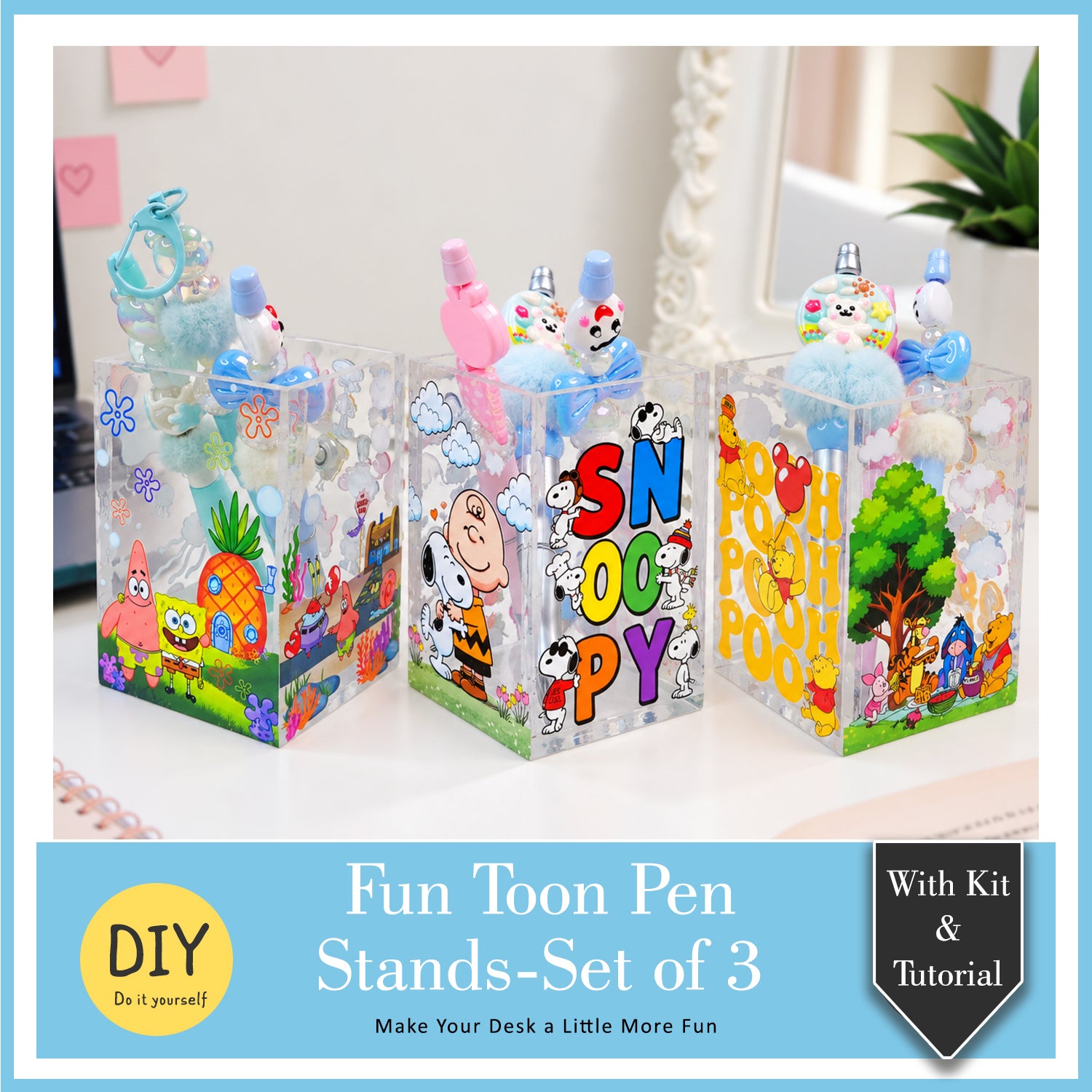 DIY Fun-Toon Pen Stands - Set of 3
