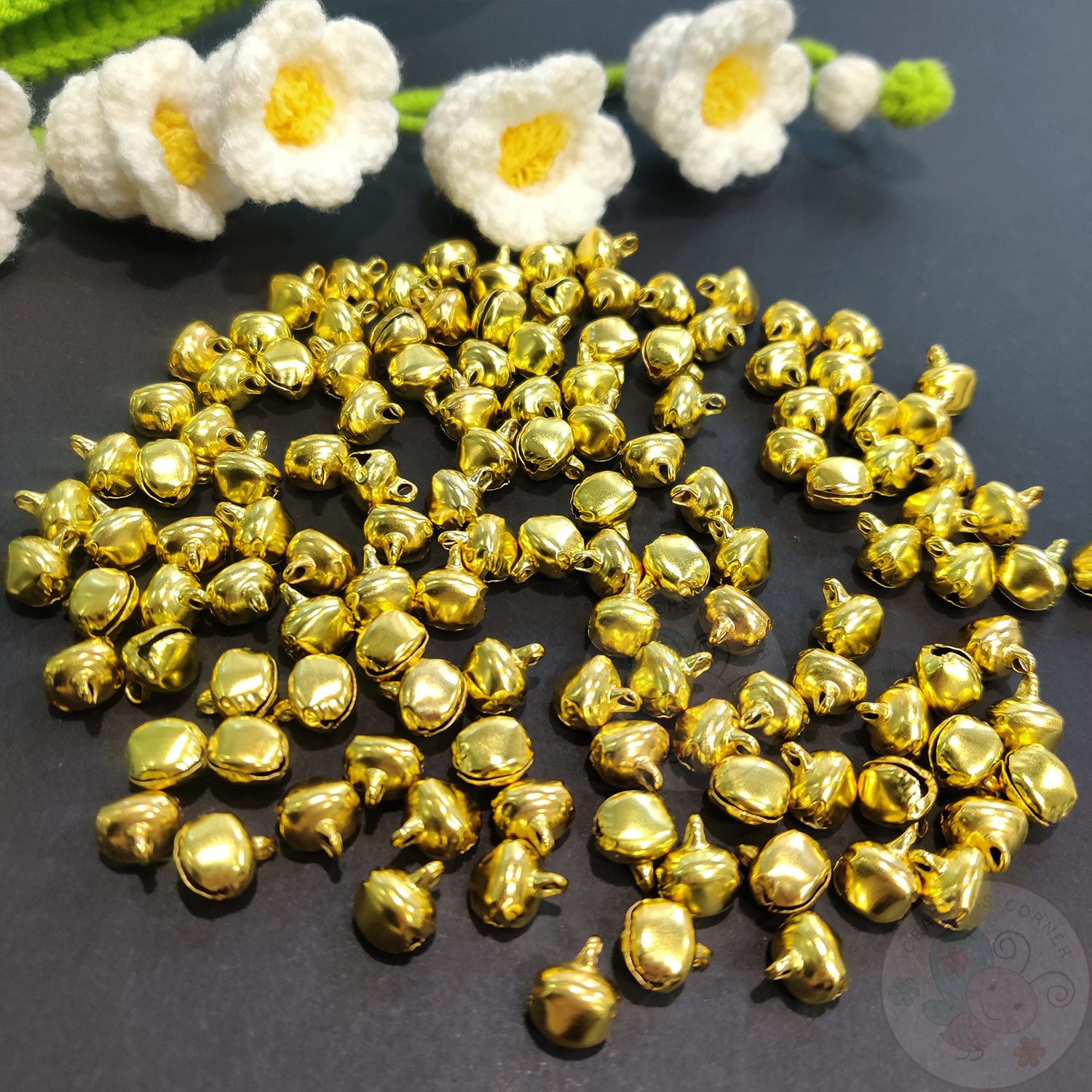 Metal Ghungroo Beads Golden - 10 MM