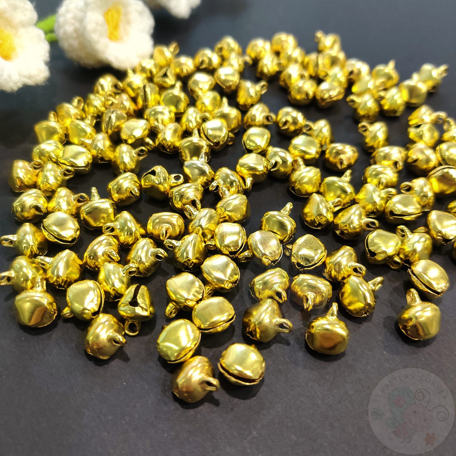 Metal Ghungroo Beads Golden - 10 MM