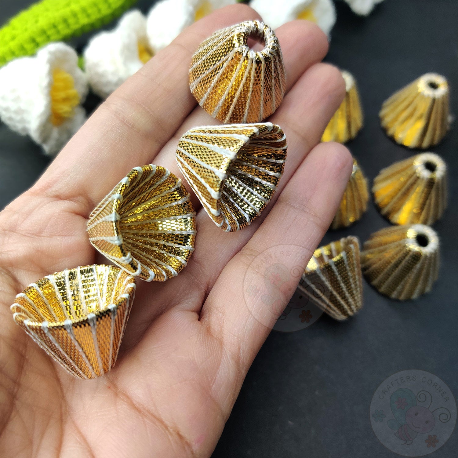 Gota Cone Cap Beads