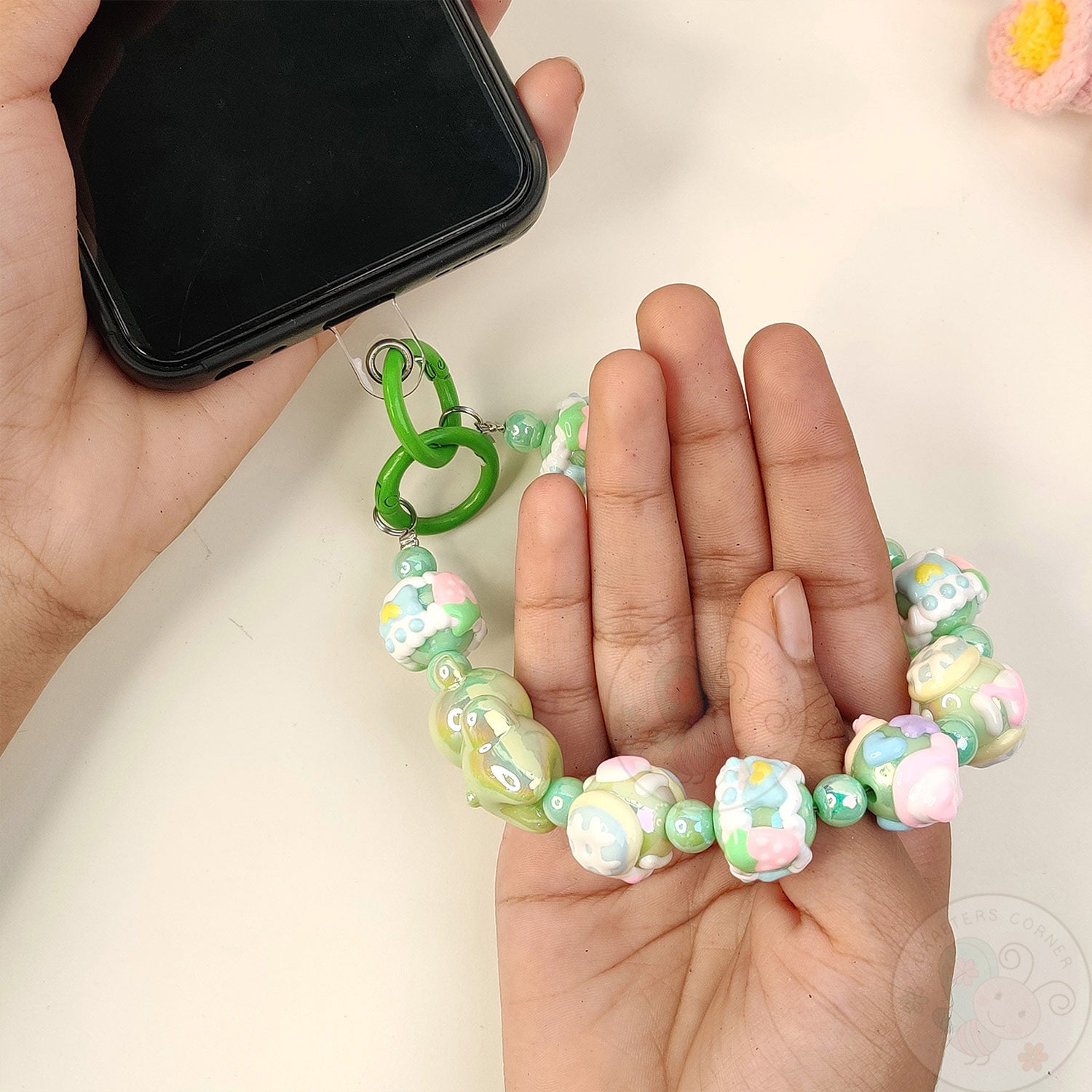 Handmade Kawaii Mobile Charm - Green Gummy Bear