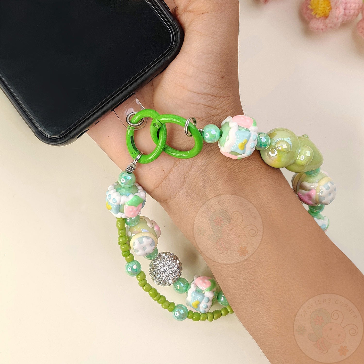 Handmade Kawaii Mobile Charm - Green Gummy Bear