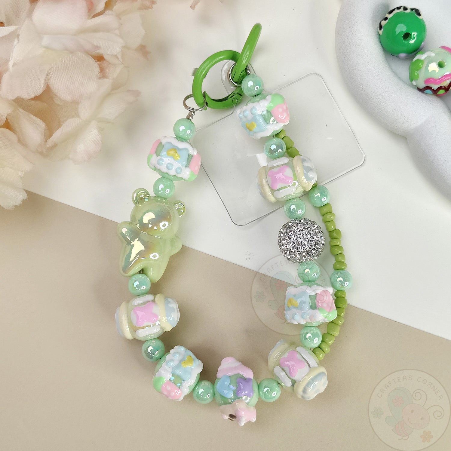 Handmade Kawaii Mobile Charm - Green Gummy Bear