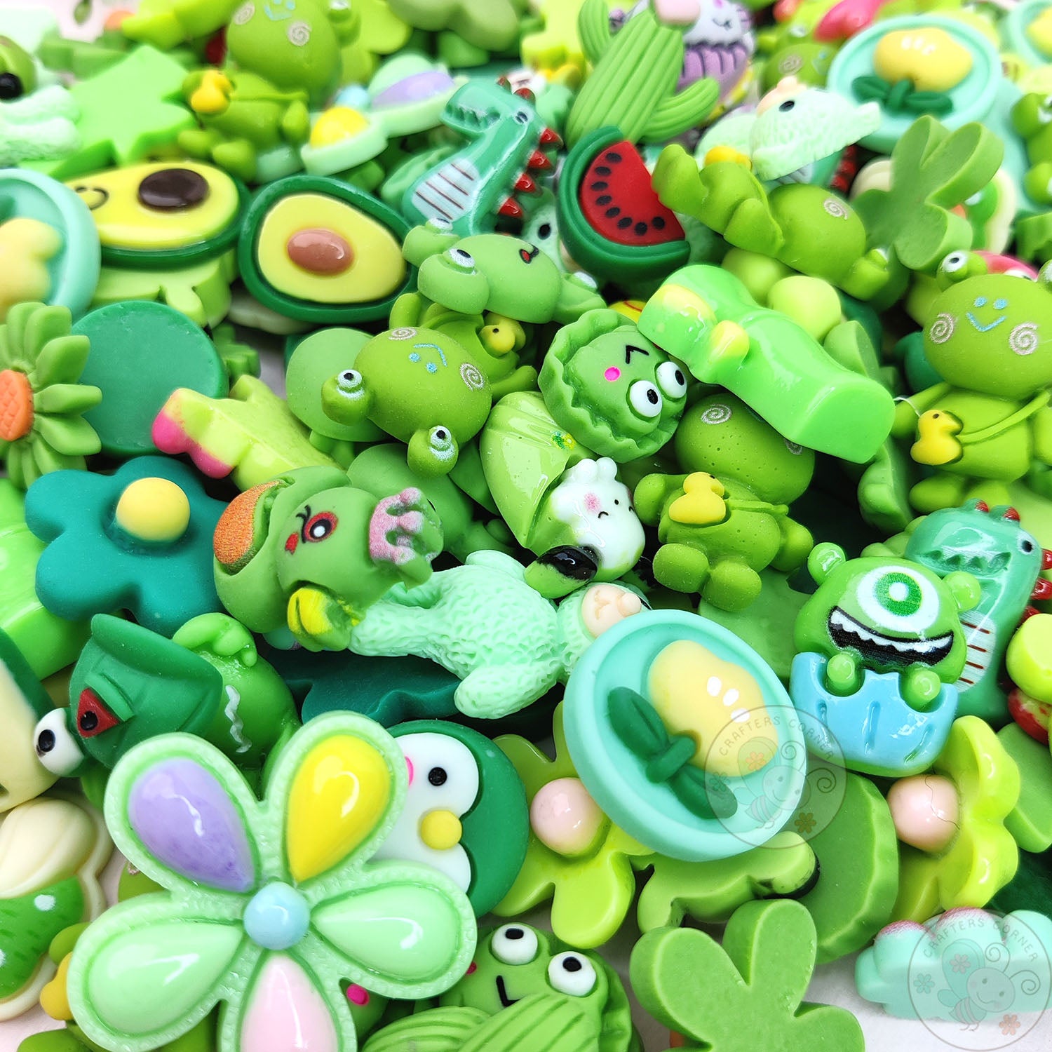 Green Family - Mix Flatback Cabochons Value Pack