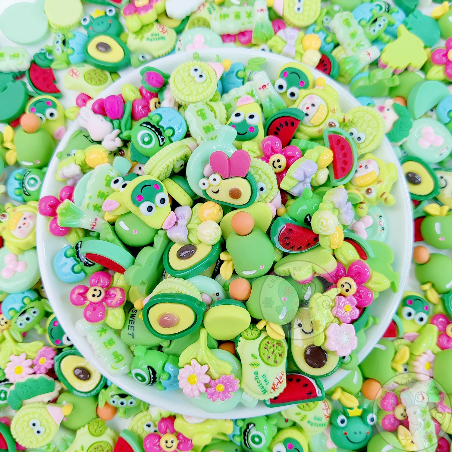 Green Family - Mix Flatback Cabochons Pack (20g) - Vol 2