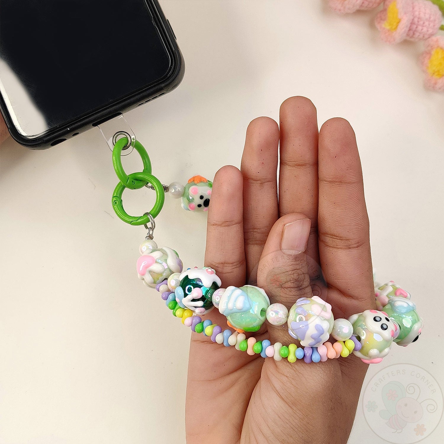 Handmade Kawaii Mobile Charm - Green Mobile