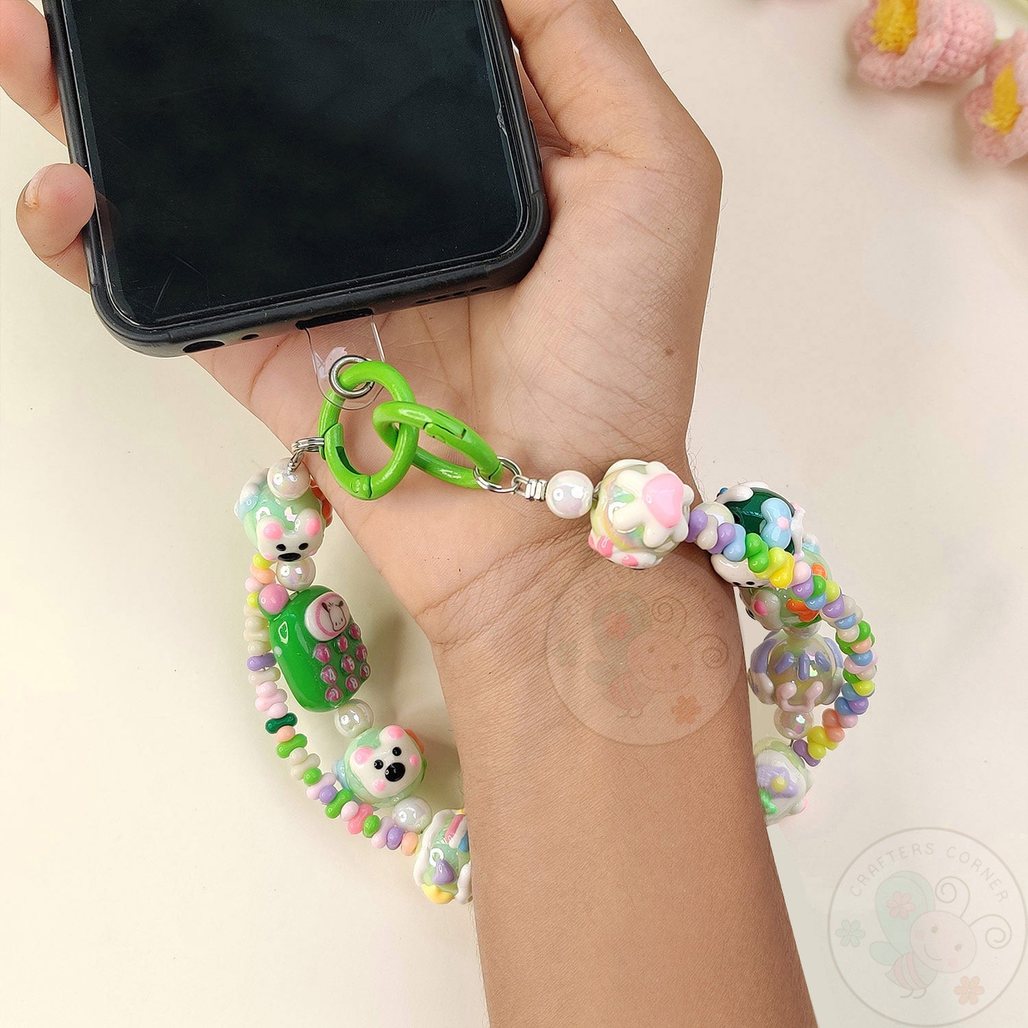 Handmade Kawaii Mobile Charm - Green Mobile