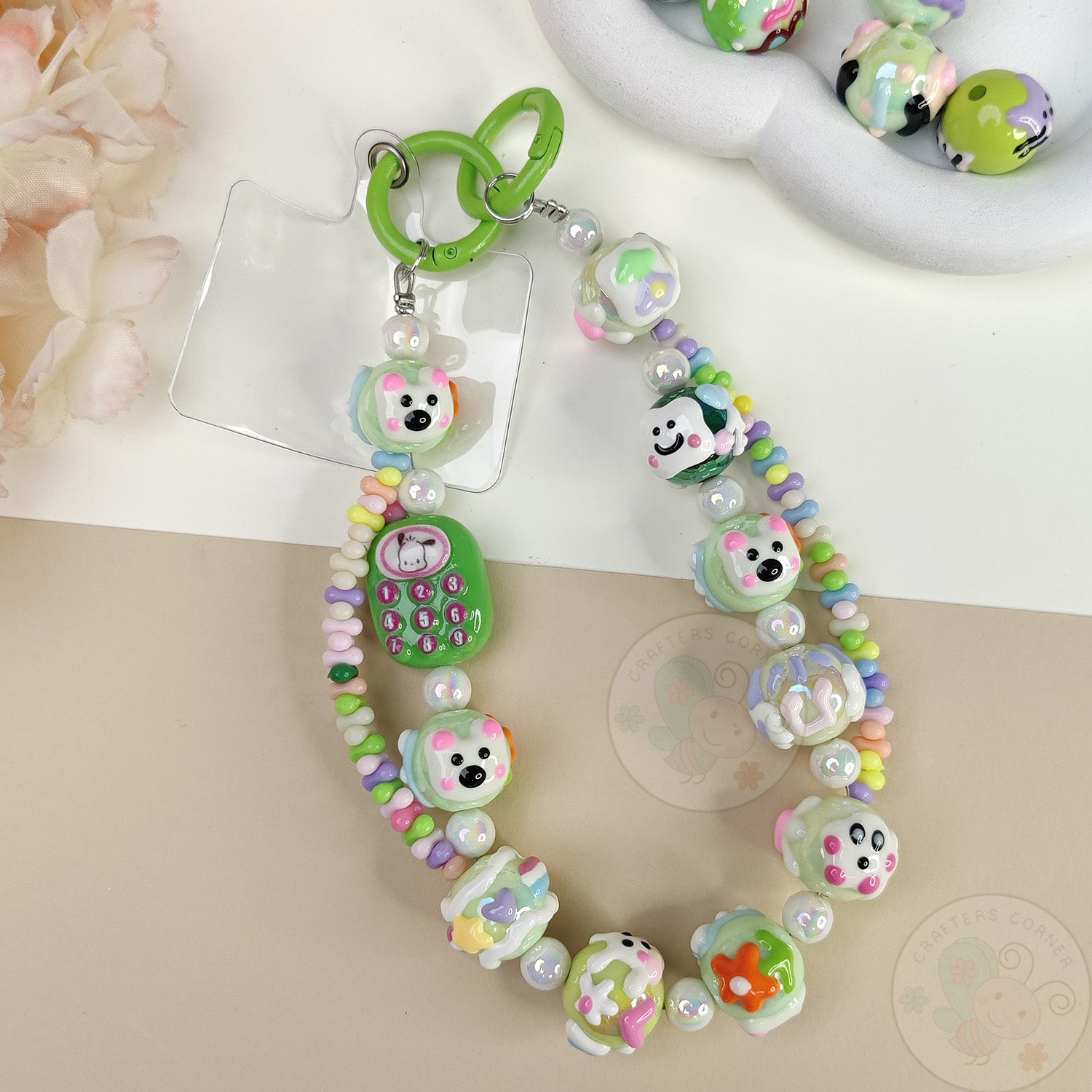Handmade Kawaii Mobile Charm - Green Mobile