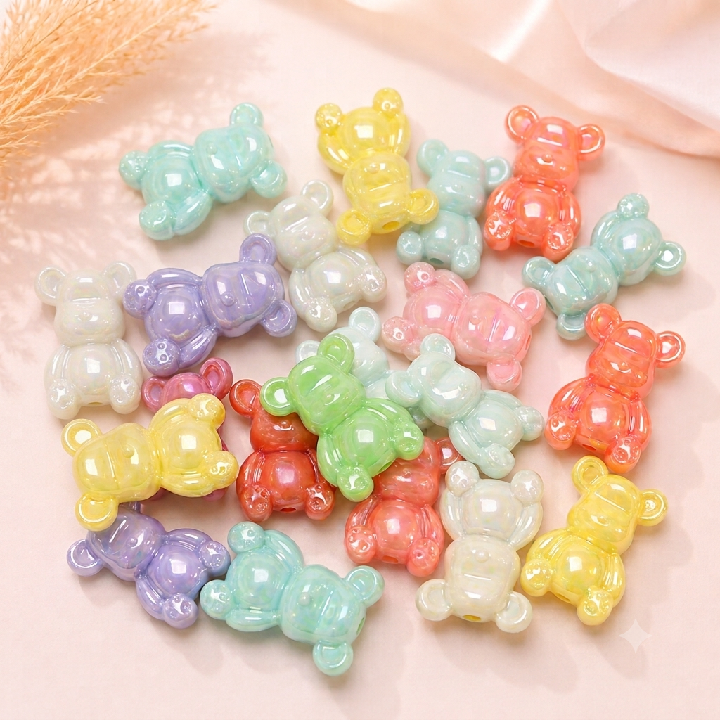 Holographic Candy Bear Beads