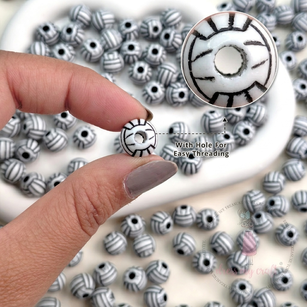 Mini Vollyball Beads White - 30 Pcs