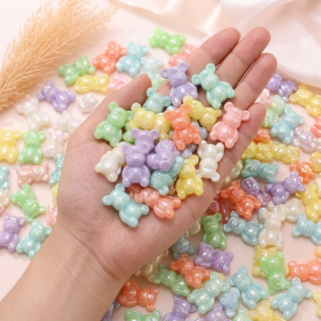 Holographic Candy Bear Beads