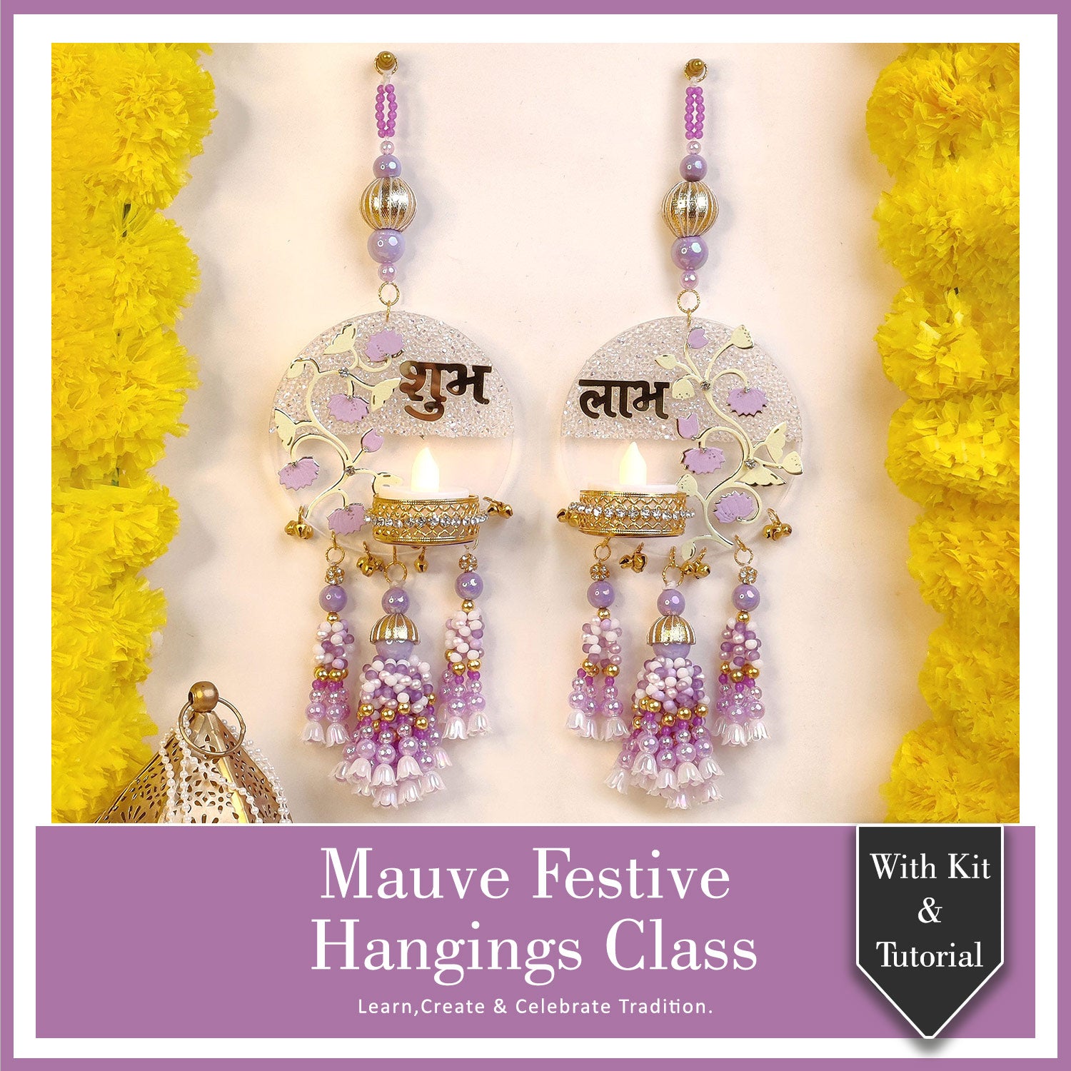 Mauve Festive Hangings Class With Kit & Tutorial