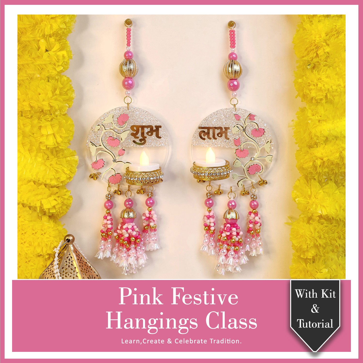 Pink Festive Hangings Class With Kit & Tutorial