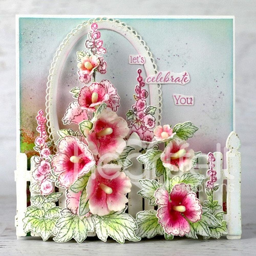 Hollyhock Fence Cling Stamp Set