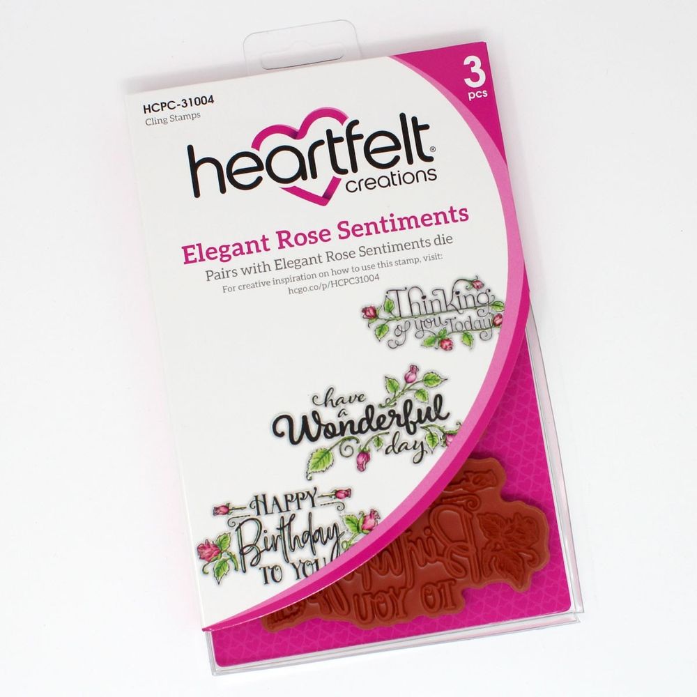 Elegant Rose Sentiments Cling Stamp Set