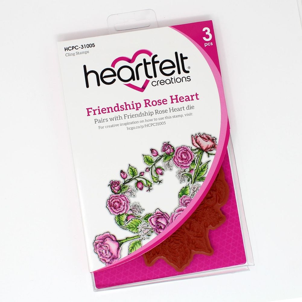Friendship Rose Heart Cling Stamp Set