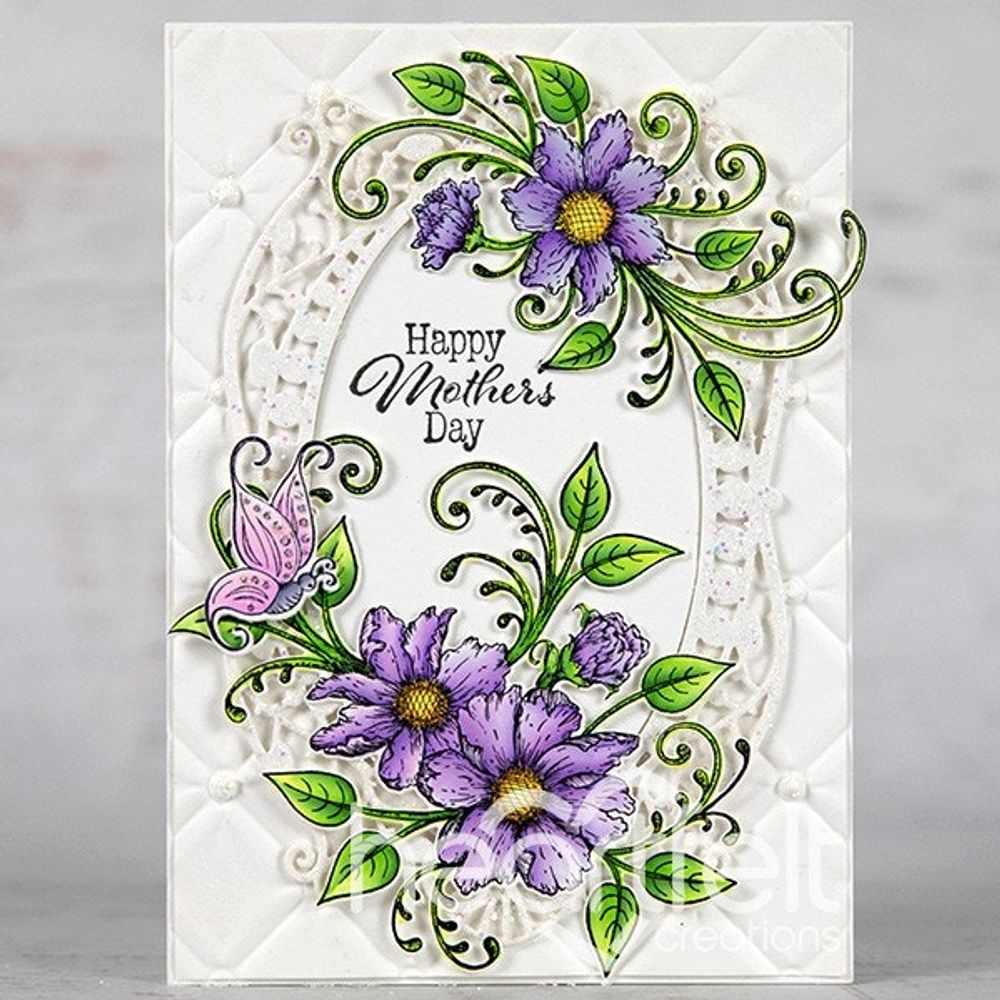 Feathery Florals Cling Stamp Set