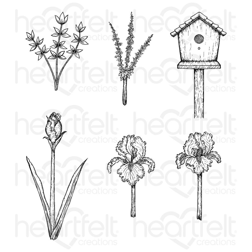 Iris Garden Accents Cling Stamp Set
